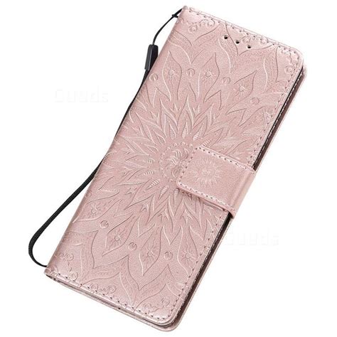 Embossing Sunflower Leather Wallet Case for Sony Xperia 5 - Rose Gold - Sony Xperia 5 Cases ...