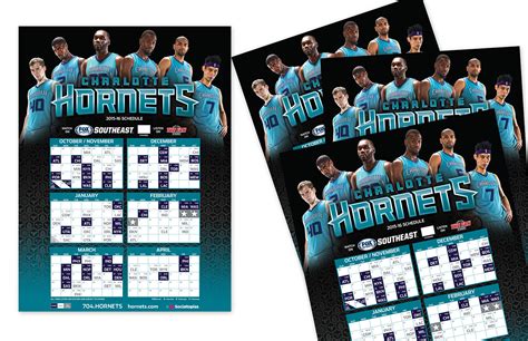 2015-16 Charlotte Hornets Schedule Poster on Behance