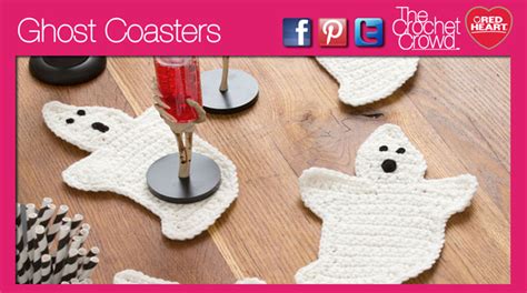 Crochet Ghost Coasters Pattern + Tutorial | Halloween hæklet, Hæklede bordskånere, Hobbyarbejde