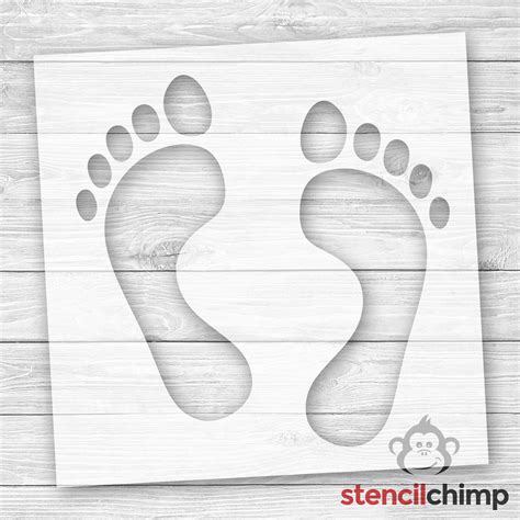 Footprints Stencil Foot Stencil Foot Stencil Baby Feet - Etsy