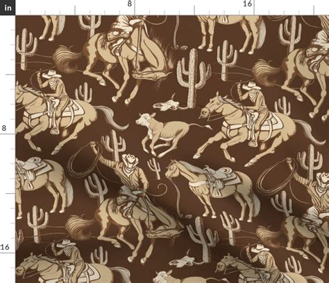 Home On The Range Dark Brown Fabric | Spoonflower