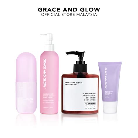 Grace and Glow 4IN1 BUNDLE Black Opium Body Wash + Body Serum + Smooth Deodorant Serum + Hair ...