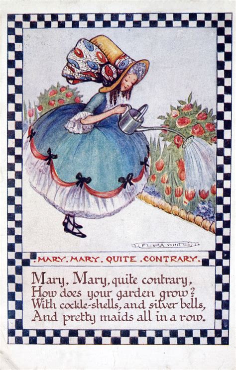 Illustration of "Mary Mary Quite Contrary" Nursery Rhyme posters & prints by Corbis