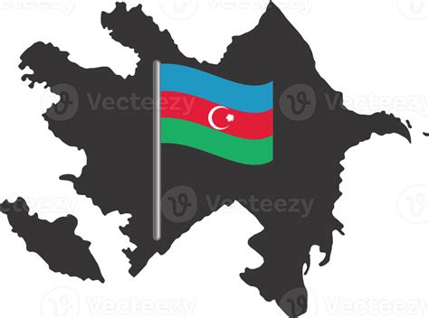 Azerbaijan flag pin map location 23529936 PNG