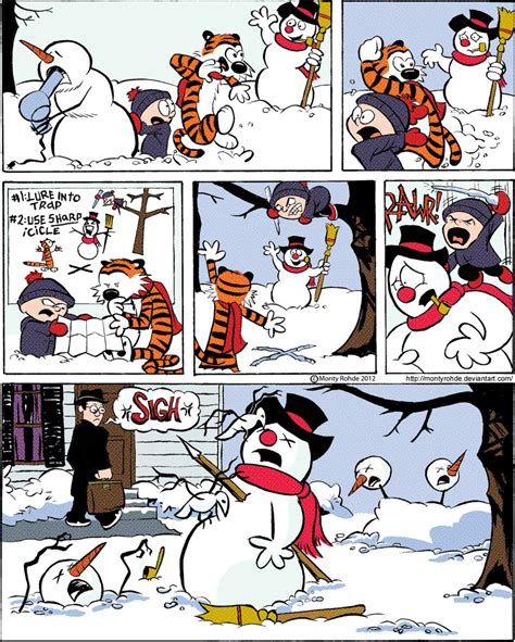 Calvin and Hobbes Snowman Wallpaper - WallpaperSafari