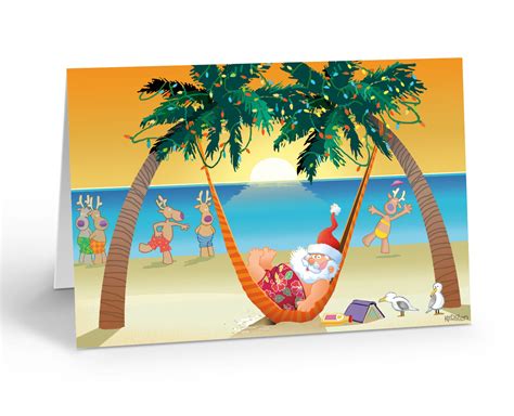 Stonehouse Collection: Tropical Snooze - Funny Beach Christmas Card