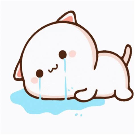 Cute Sad Peach Cat Crying On Floor GIF | GIFDB.com