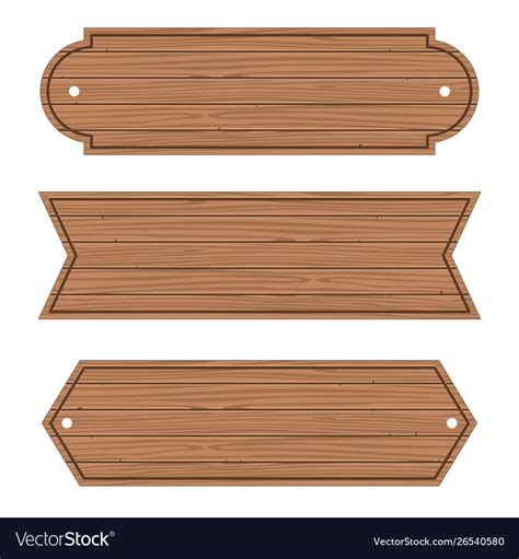 Cartoon wood banners wooden planks set Royalty Free Vector