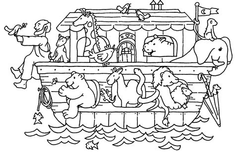 Noah The Ark And Rainbow Coloring Coloring Pages