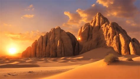 Premium AI Image | Sunset in the desert Sunset in the desert in Dubai UAE