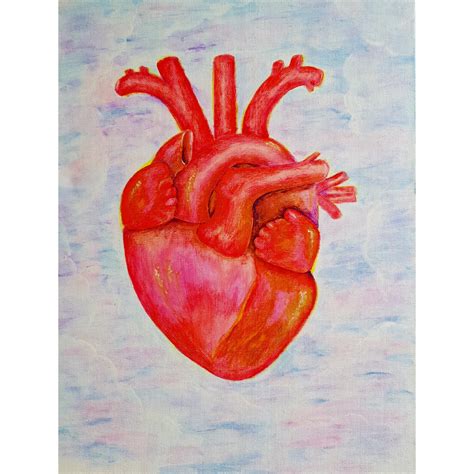 Heart art Original Painting Loving Heart Wall Art 20'' | Etsy