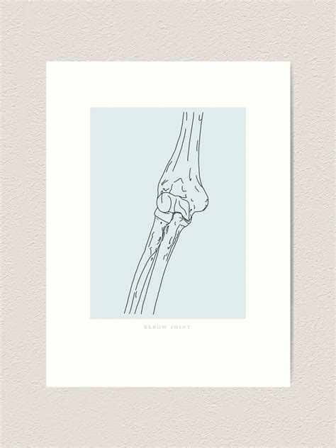 "Elbow Joint Line Art, Minimalist Humeroradial Humeroulnar Skeleton Anatomy Medical artwork" Art ...