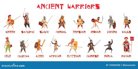 Aztec Warriors Totems Doodle Art Cartoon Vector | CartoonDealer.com ...