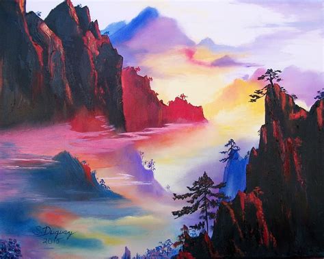 Mountain Sunrise Painting at PaintingValley.com | Explore collection of Mountain Sunrise Painting