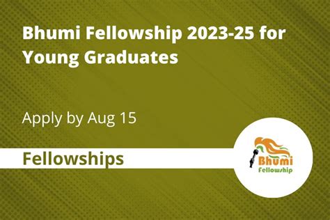 Bhumi Fellowship 2023-25 for Young Graduates [2 Years Full-Time ...