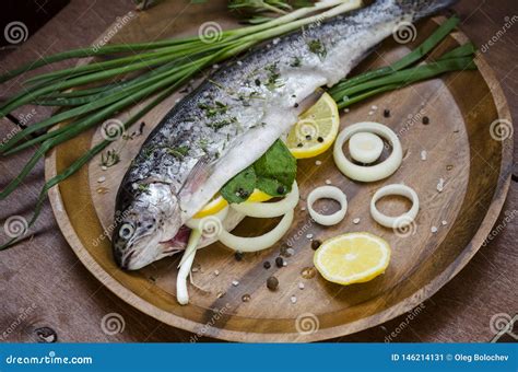 Fresh Fish and Simple Ingredients Stock Image - Image of salt, seafood ...