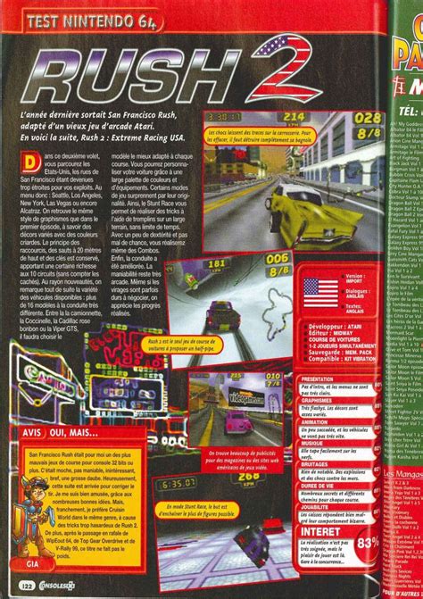 Scan of the review of Rush 2: Extreme Racing published in the magazine ...