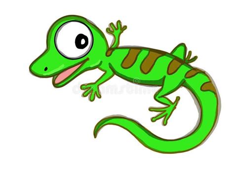 Cute lizard illustration cartoon drawing drawing illustration white background royalty free ...