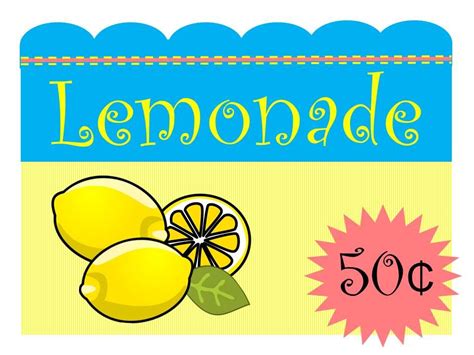 Lemonade Stand Signs Free Printable