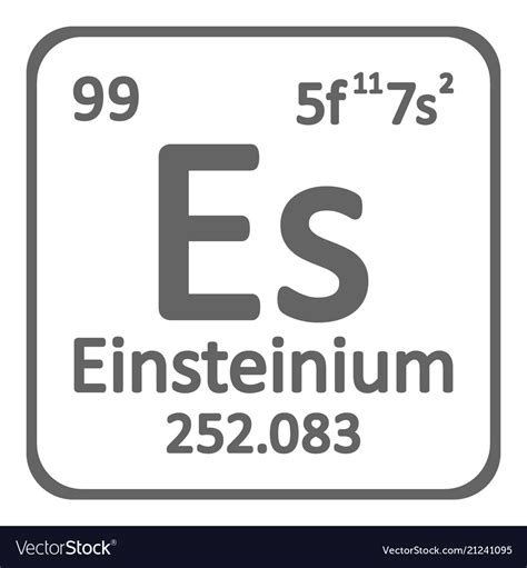 Periodic table element einsteinium icon Royalty Free Vector