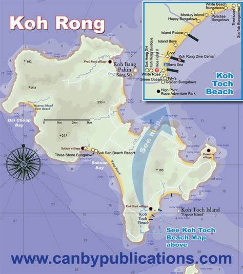 Koh Rong Island Map, Cambodia