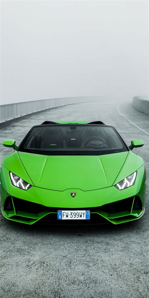 1080x2160 Lamborghini Huracan EVO Spyder, green car, 2020 wallpaper Green Lamborghini ...