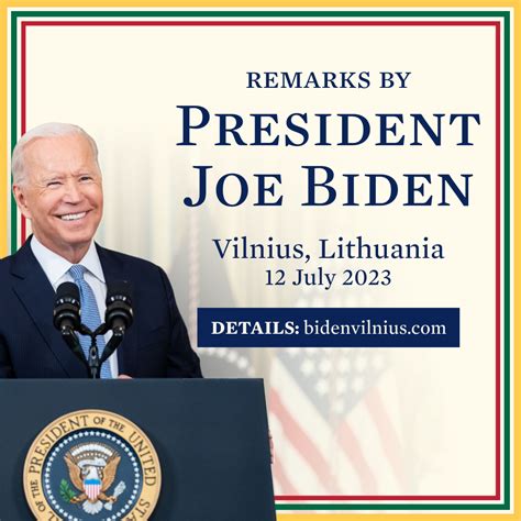 President J. Biden Will Make a Public Speech at Vilnius University