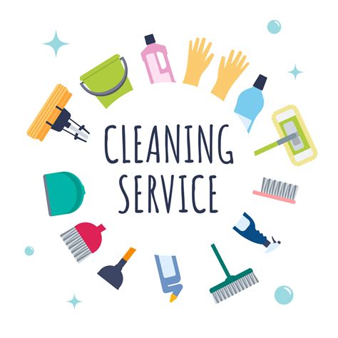 Cleaning service concept. Poster template for house cleaning services with cleaning tools ...