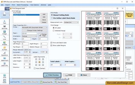 Screenshots of Barcode Label Design Software – Standard to learn how to create label