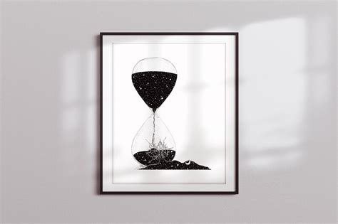 Engraved Hourglass Nebula Time Space Print - Etsy