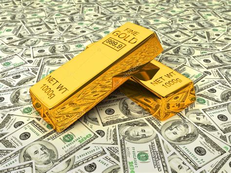 Gold bars on dollars Stock Photo by ©DmitryRukhlenko 9530096