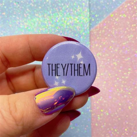 They Them Pronouns Button Badge | Etsy