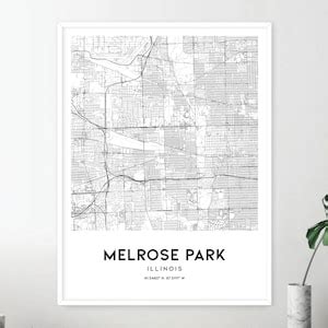 Melrose Park Map Print Melrose Park Map Poster Wall Art Il - Etsy