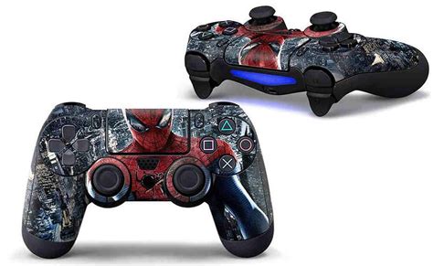 MODFREAKZ Pair of Vinyl Controller Skins Red/Blue Spider for Playstation 4 ** Check out this ...