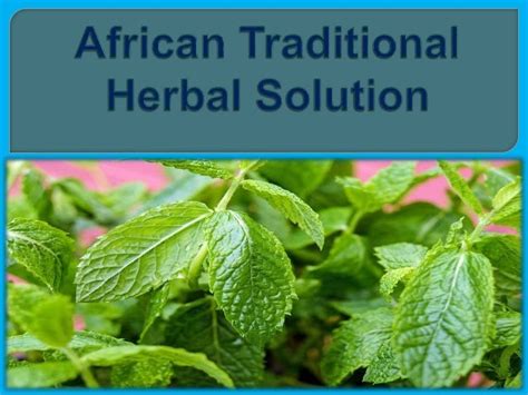 African traditional herbal solution