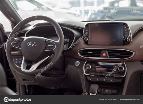 Russia, Izhevsk - October 30, 2019: Hyundai showroom. Interior of new ...