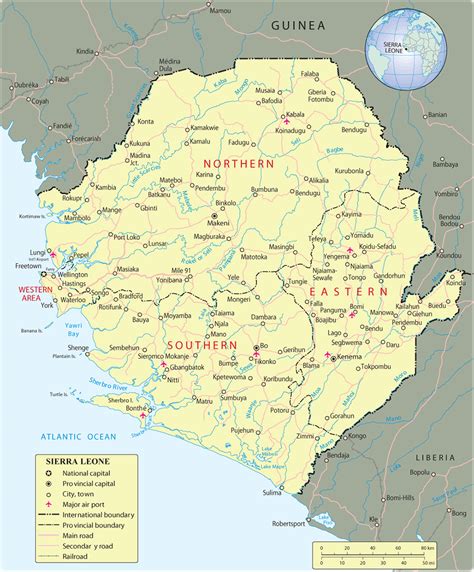 Map Of Freetown Sierra Leone | Cities And Towns Map