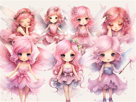 45 Chibi Cute Fairy Clipart Pack, Character Anime Clipart Girl Clip Art, Friends Boy and Girl ...