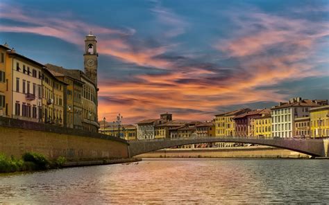 Download City Bridge Italy Man Made Pisa HD Wallpaper