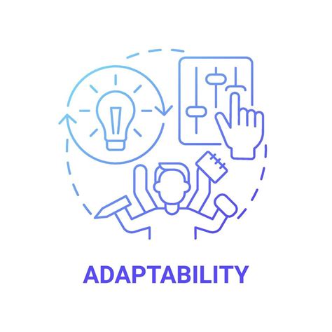 Adaptability blue gradient concept icon. Social entrepreneur ...