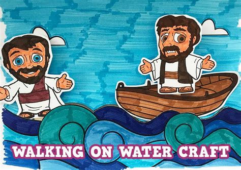 'Peter and Jesus Walk on Water' Craft Picture • MinistryArk | Jesus ...