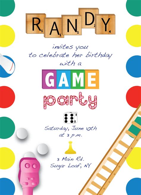 Printable Game Night Party Invitation