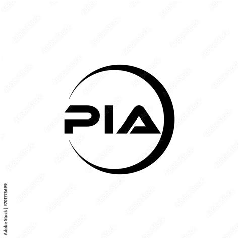 PIA letter logo design with white background in illustrator, cube logo ...