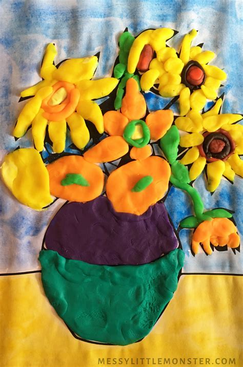 Van Gogh Sunflowers Art for Kids - Messy Little Monster