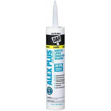 Dap 18118 10.1 oz. Alex Plus All Purpose Acrylic Latex Adhesive Caulk, Slate Gray, Pack of 12 ...