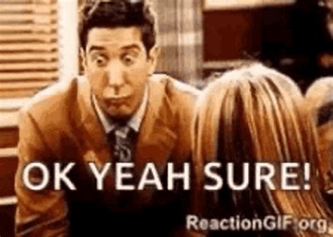 Yeah Sure Ross Geller GIF - Yeah Sure Ross Geller David Schwimmer - Discover & Share GIFs