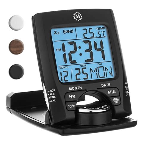 Marathon Travel Alarm Clock with Calendar, Black (CL030023BK) at Staples