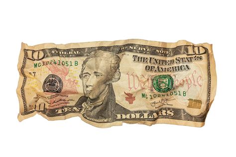 Ten Dollar Bill Crumpled 1 Photograph by John Brueske - Pixels