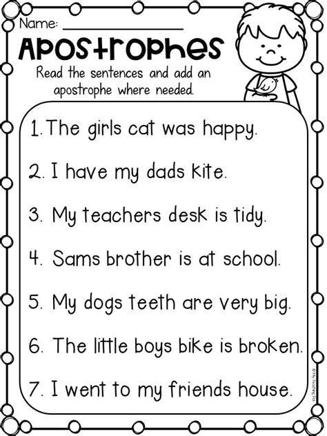 Free Printable Apostrophe Worksheets Discover A Collection Of Free Printable Reading & Writing ...