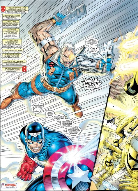 Cable and Captain America by Rob Liefeld | Captain america, Comic book ...